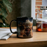 Adorable Holiday Bear 11oz Black Coffee Mug - Best Gift for Christmas, Housewarming, or Gift Exchange The Aurora Touch
