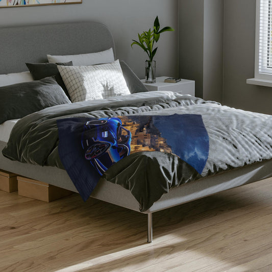 Luxury Velveteen Microfiber Blanket for Car Enthusiasts, Cozy Home Decor, Perfect Gift for Birthdays, Father's Day, and Holidays, Bugatti