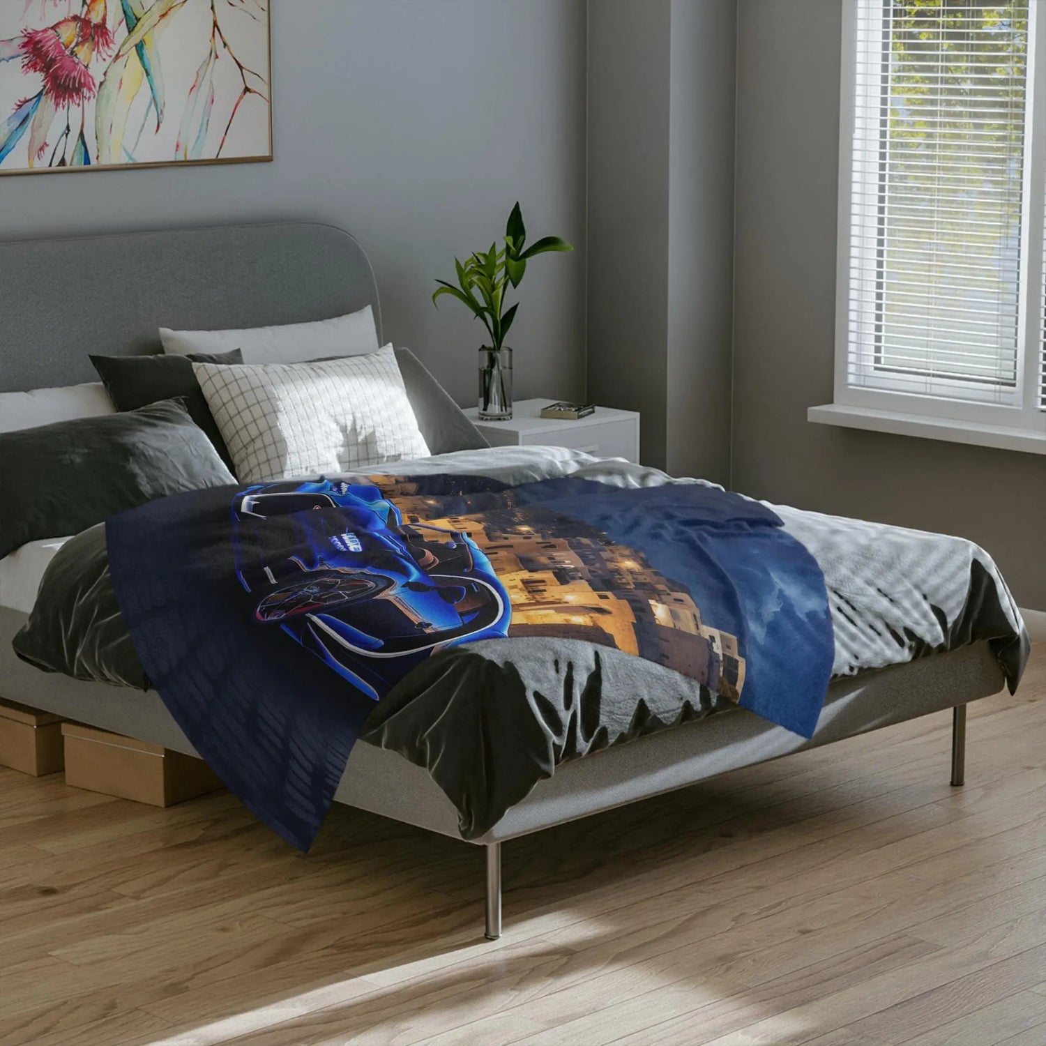 Luxury Velveteen Microfiber Blanket for Car Enthusiasts, Cozy Home Decor, Perfect Gift for Birthdays, Father&