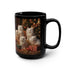 Black Mug, 15oz, Christmas kittens, Kitty Design, Coffee Mug, Tea Cup, Kitchen Decor, Gift for Grandma, Xmas Gift, Stocking Stuffer The Aurora Touch
