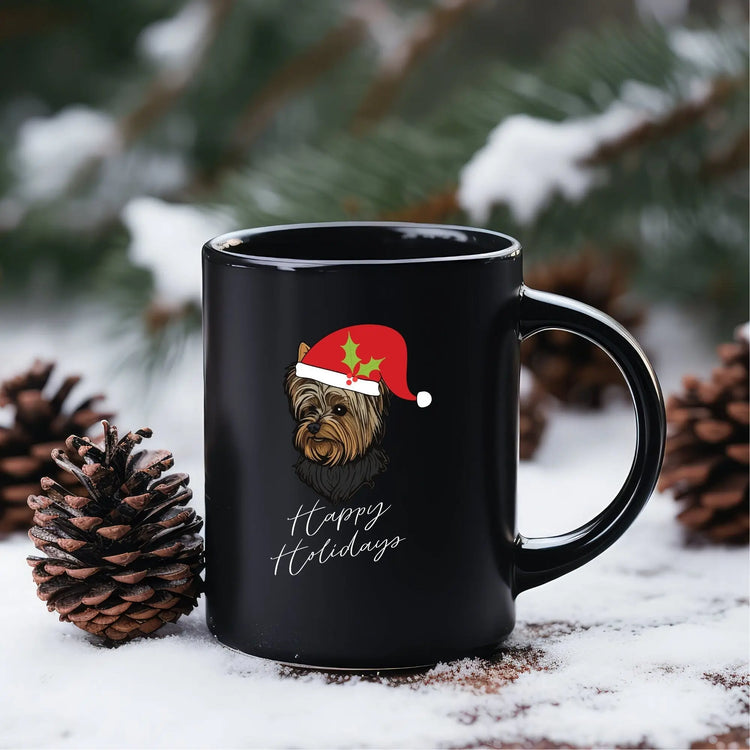 Holiday Mug, 15oz, Yorkie, Dog Lovers Mug, Holiday Mug, Xmas gift, Holiday Decor, Kitchen Decor, Tall Coffee Mug The Aurora Touch