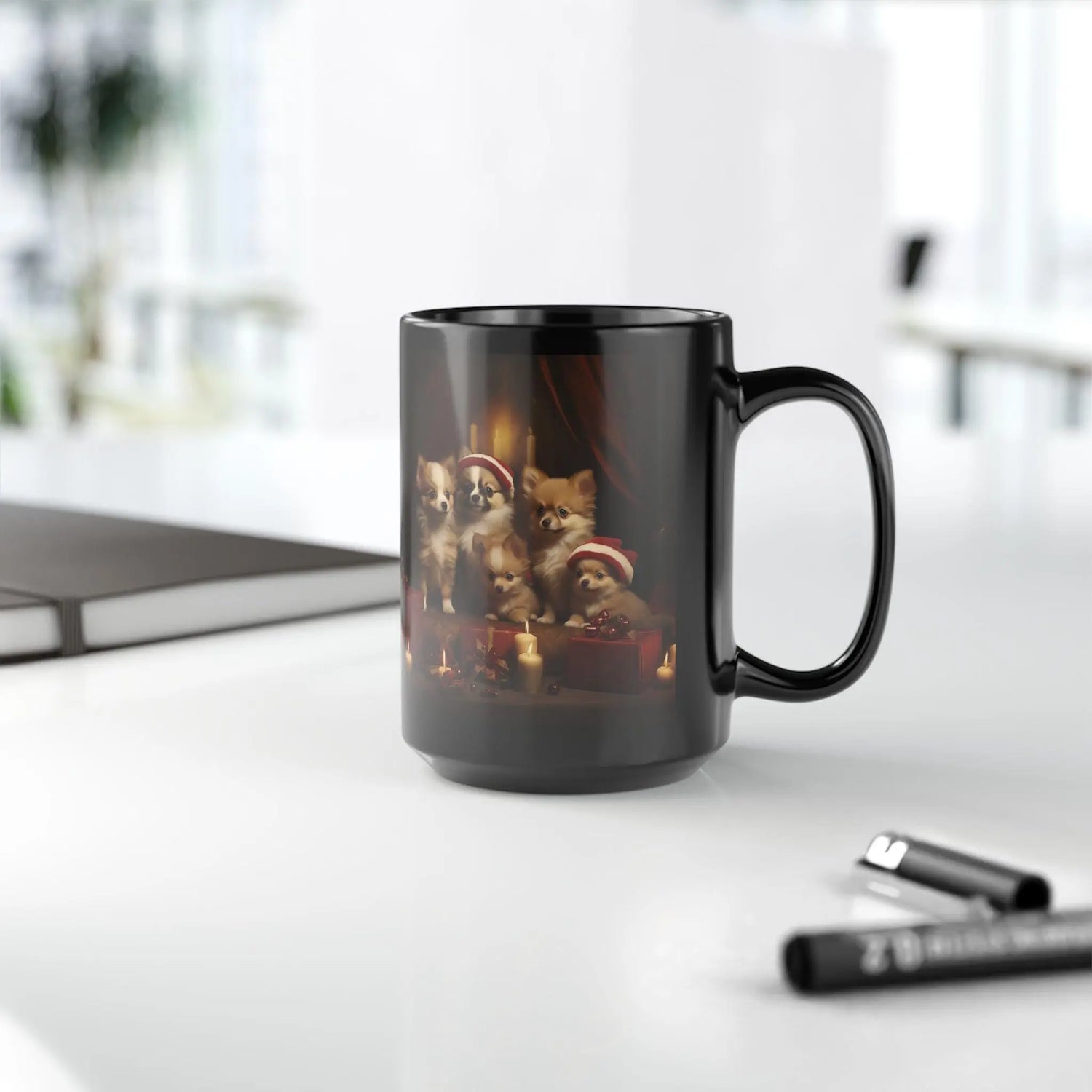 Chihuahua Holiday Mug, 15oz, Chihuahua design, Puppy Portrait, Dog Lover, Coffee Mug, Xmas gift, Personalized gift, Gift for Aunt The Aurora Touch