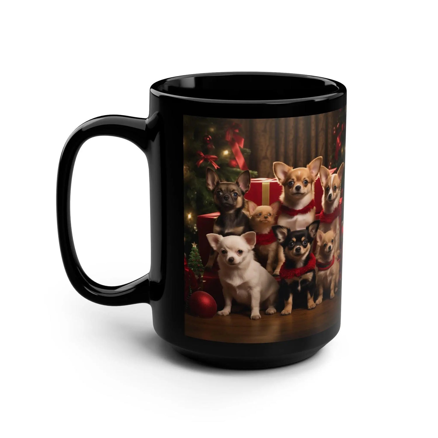 Holiday Mug, 15oz, Chihuahua, large coffee mug, Xmas gift, Nurse Gift, Houseware,  Holiday Decor, Gift for Sister, Puppy Art The Aurora Touch