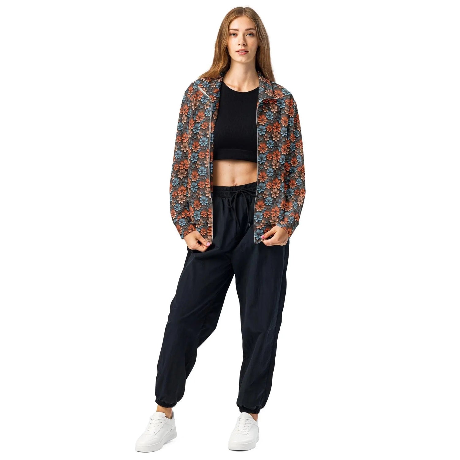 Beautiful Floral Pattern Female Track Jacket – Stylish & Comfortable Sportswear for Every Season The Aurora Touch