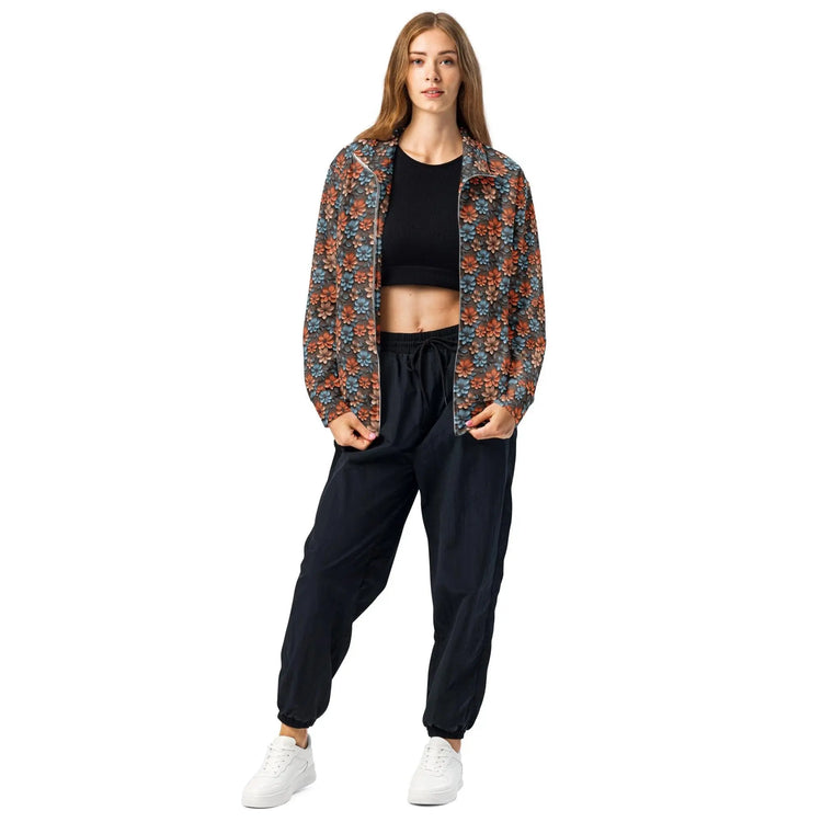 Beautiful Floral Pattern Female Unisex Track Jacket – Stylish & Comfortable Sportswear for Every Season