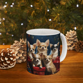 Ceramic Mug 11oz, Puppy Xmas, Holiday Mug, Designer Mug, Chihuahua Dog, Holiday Coffee Mug, Nurse Xmas gift, Neighbor gift The Aurora Touch