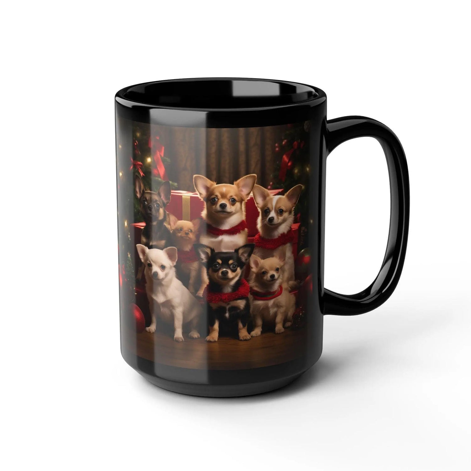 Holiday Mug, 15oz, Chihuahua, large coffee mug, Xmas gift, Nurse Gift, Houseware,  Holiday Decor, Gift for Sister, Puppy Art The Aurora Touch