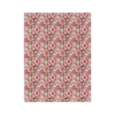 Blush Floral Velveteen Microfiber Blanket - Cozy Home Decor, Luxury Throw Blanket, Gift for Her, 3D Bedroom Accent, Wedding Gift