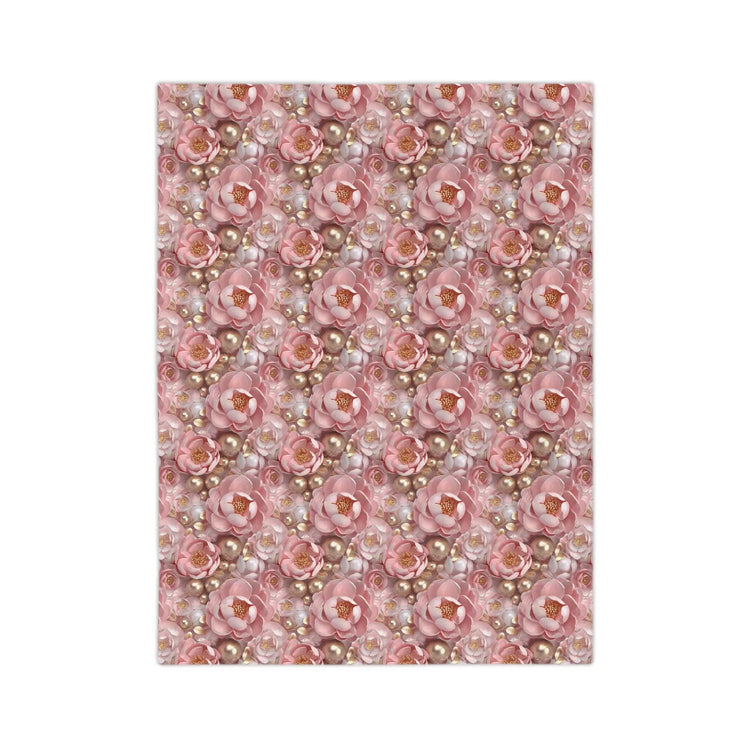 Blush Floral Velveteen Microfiber Blanket - Cozy Home Decor, Luxury Throw Blanket, Gift for Her, 3D Bedroom Accent, Wedding Gift
