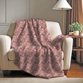 Blush Floral Velveteen Microfiber Blanket - Cozy Home Decor, Luxury Throw Blanket, Gift for Her, 3D Bedroom Accent, Wedding Gift The Aurora Touch