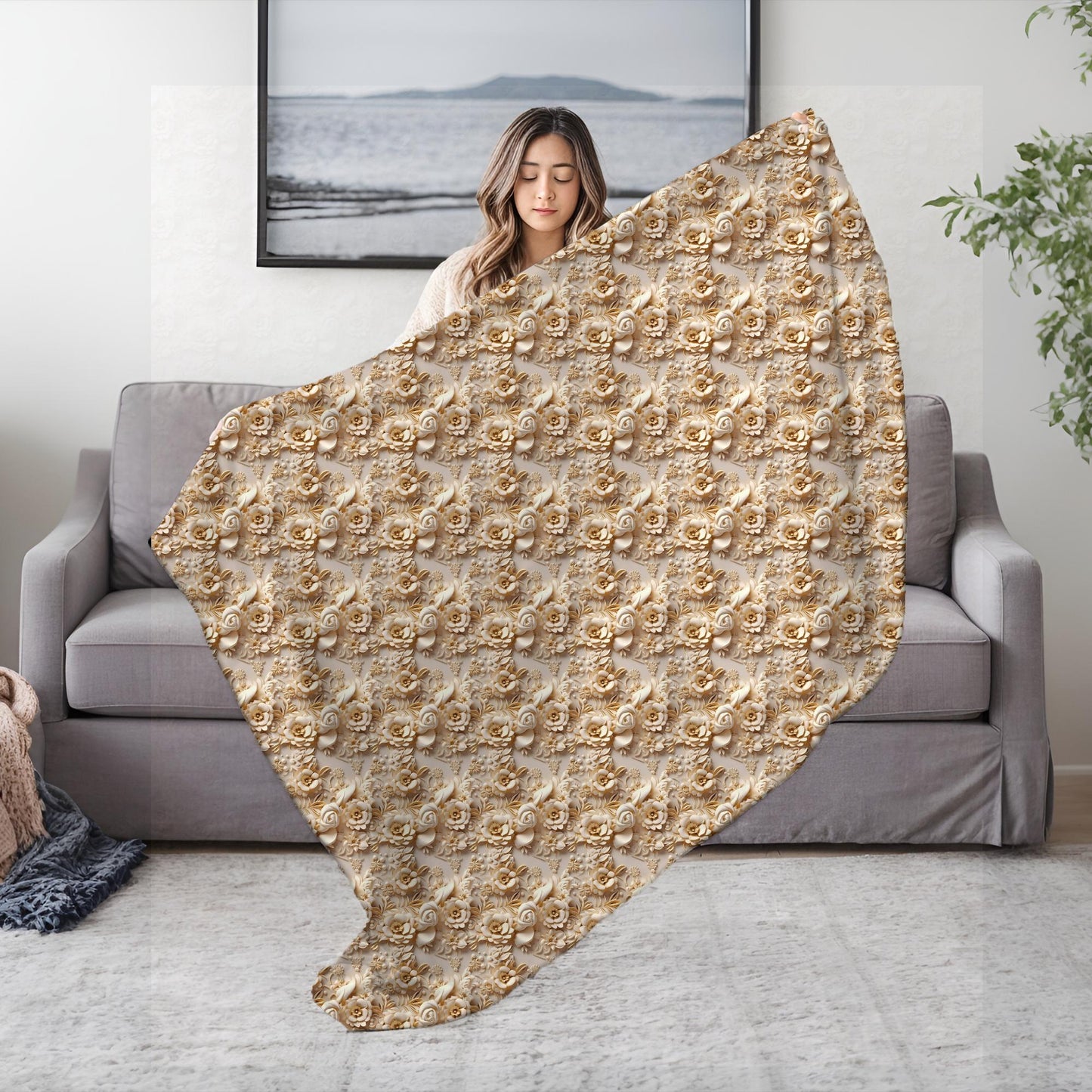 Elegant Velveteen Microfiber Blanket for Cozy Comfort, Luxurious Home Decor, Gift for Weddings, Valentine's Day, Throw