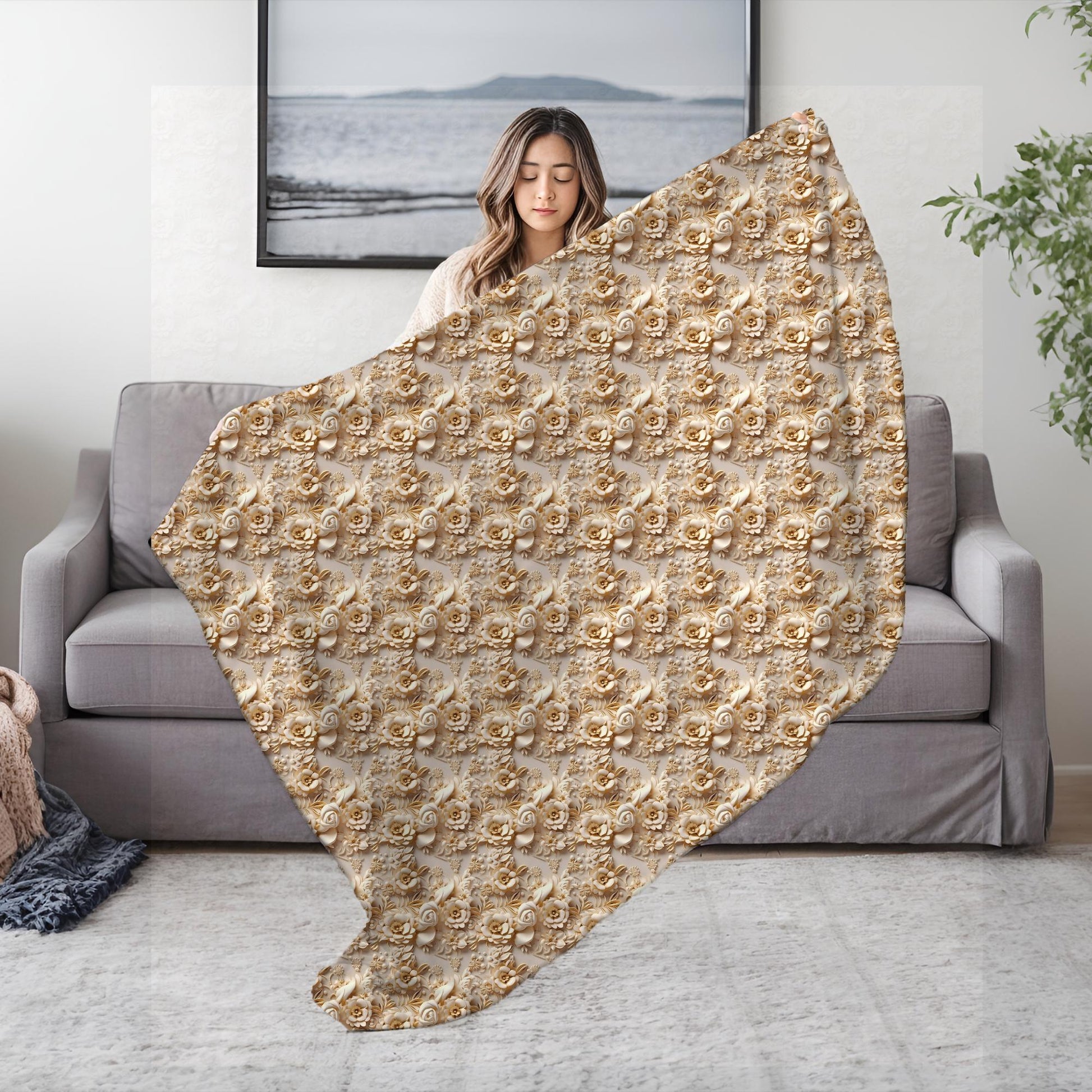Elegant Velveteen Microfiber Blanket for Cozy Comfort, Luxurious Home Decor, Gift for Weddings, Valentine's Day, Throw