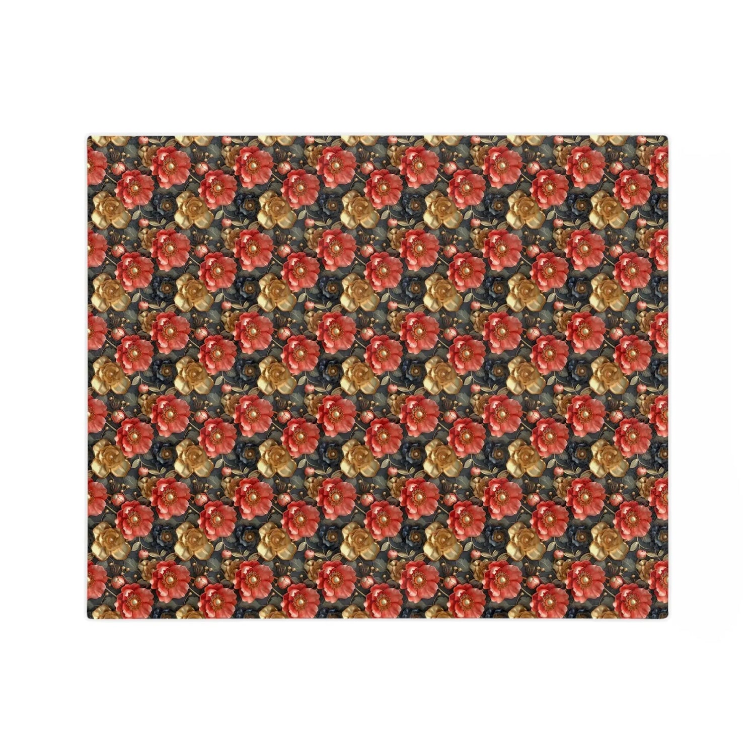 Vintage Floral Velveteen Microfiber Blanket | Cozy Home Decor, Gift for Her, Wedding Present, Floral Throw, Soft Blanket