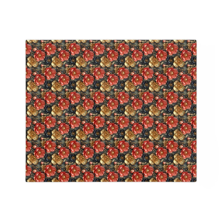 Vintage Floral Velveteen Microfiber Blanket | Cozy Home Decor, Gift for Her, Wedding Present, Floral Throw, Soft Blanket