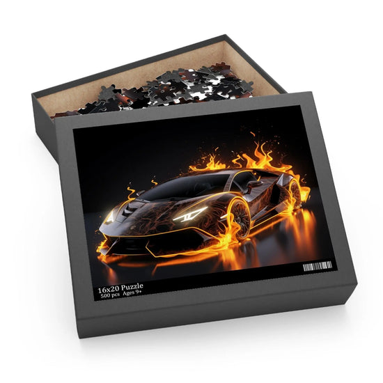 Flame-Infused Sports Car Puzzle | Perfect Gift for Car Lovers, 120-Piece, 252-Piece, 500-Piece, Family Fun, Racing Enthusiasts The Aurora Touch