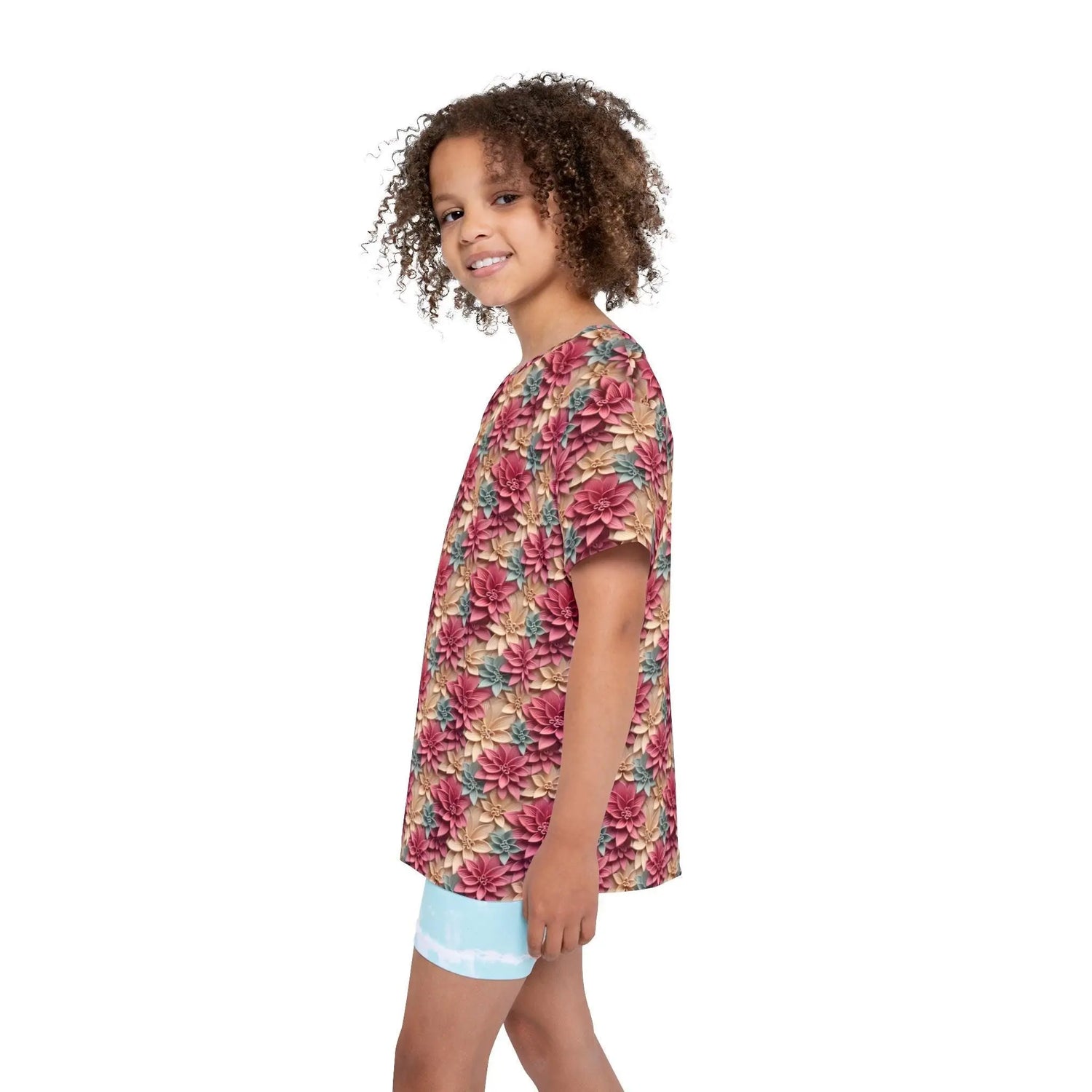 Kids Floral Sports Jersey, Cute Activewear for Boys & Girls, Ideal for Birthdays, Sports Events, Summer Fun, Playful Vibes The Aurora Touch