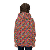 Colorful Floral Children Hoodie, Unique Kids Gift, Fun Rainy Day Wear, Cozy Playtime Apparel, Birthday or Holiday Present for Girl