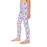 Floral Youth Full-Length Leggings, Stylish Girls Leggings, Comfortable Activewear, Trendy Spring Outfit, Gift for Young Girls The Aurora Touch