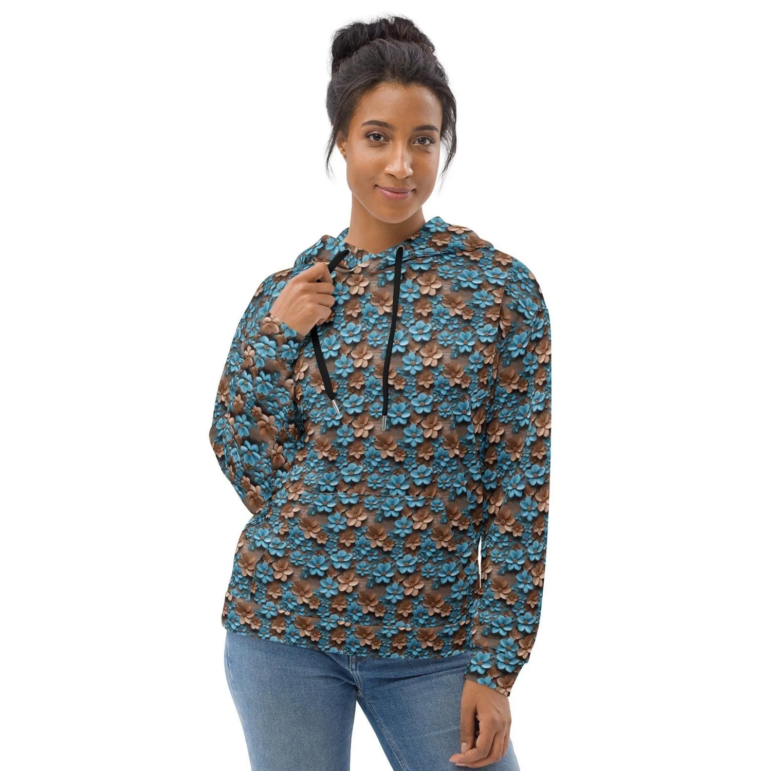 Warm Vibrant 3D Floral All Over Print Hoodie for Women - Stylish Cozy, Perfect for Fall & Winter The Aurora Touch