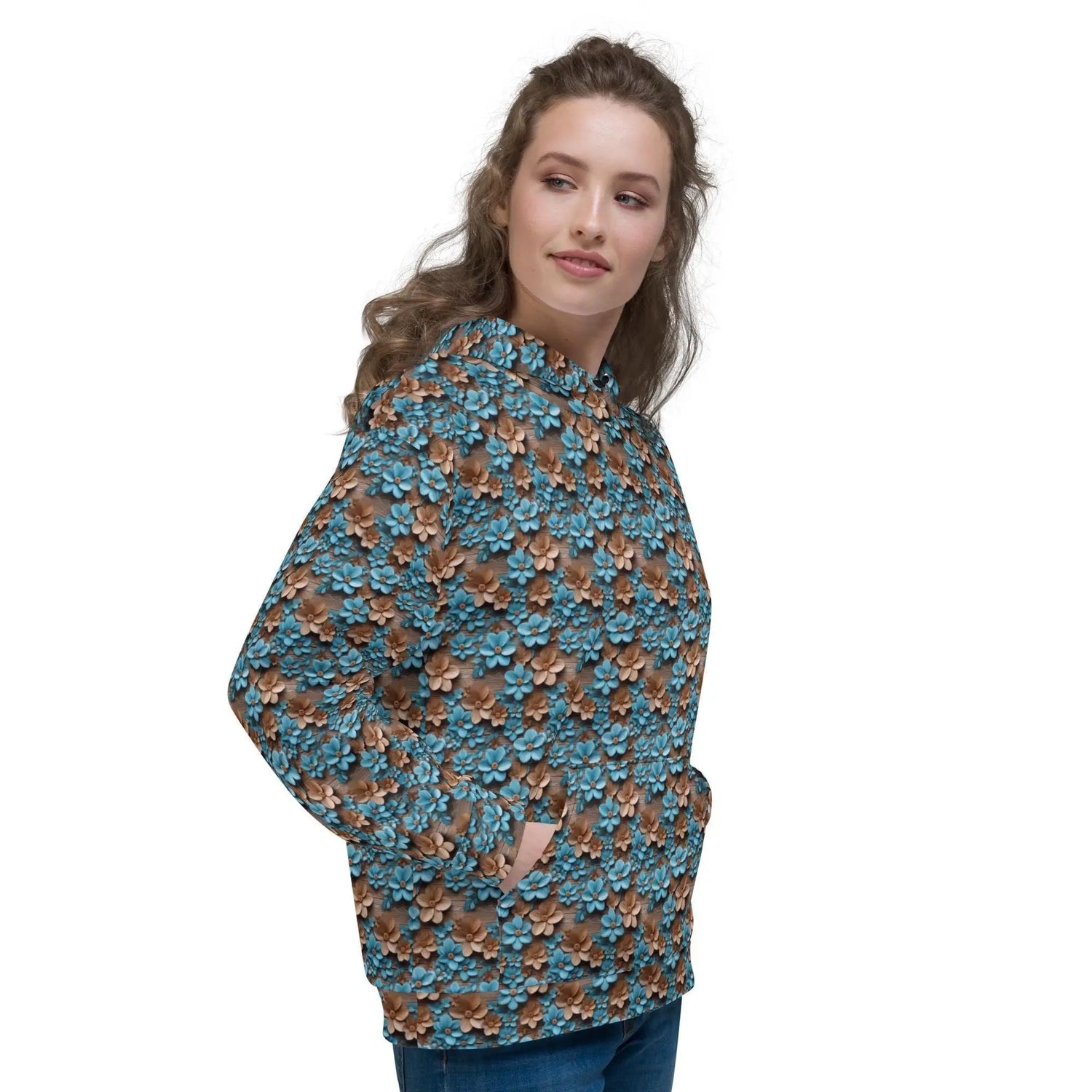 Warm Vibrant 3D Floral All Over Print Hoodie for Women - Stylish Cozy, Perfect for Fall & Winter The Aurora Touch