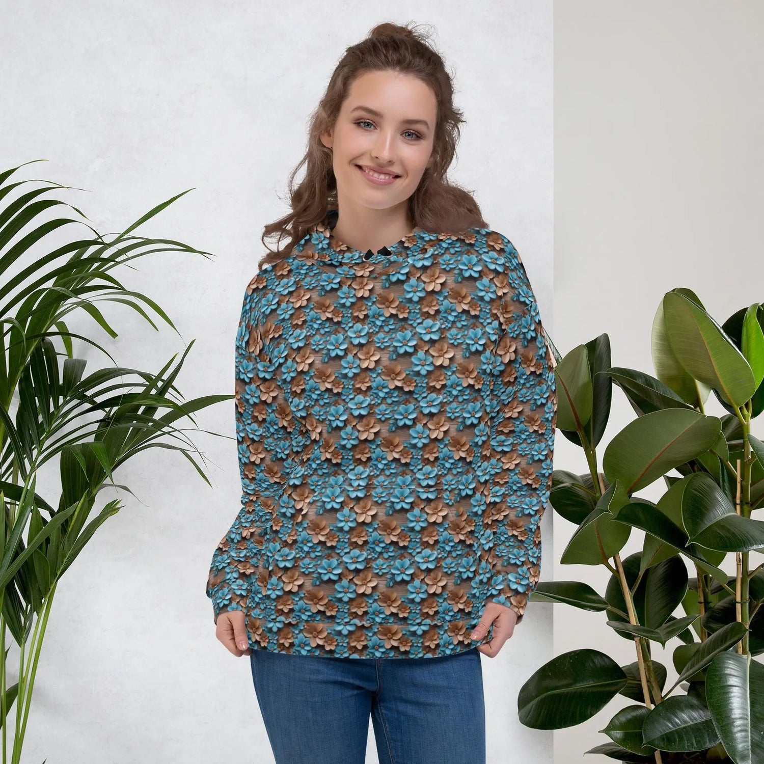 Warm Vibrant 3D Floral All Over Print Hoodie for Women - Stylish Cozy, Perfect for Fall & Winter The Aurora Touch