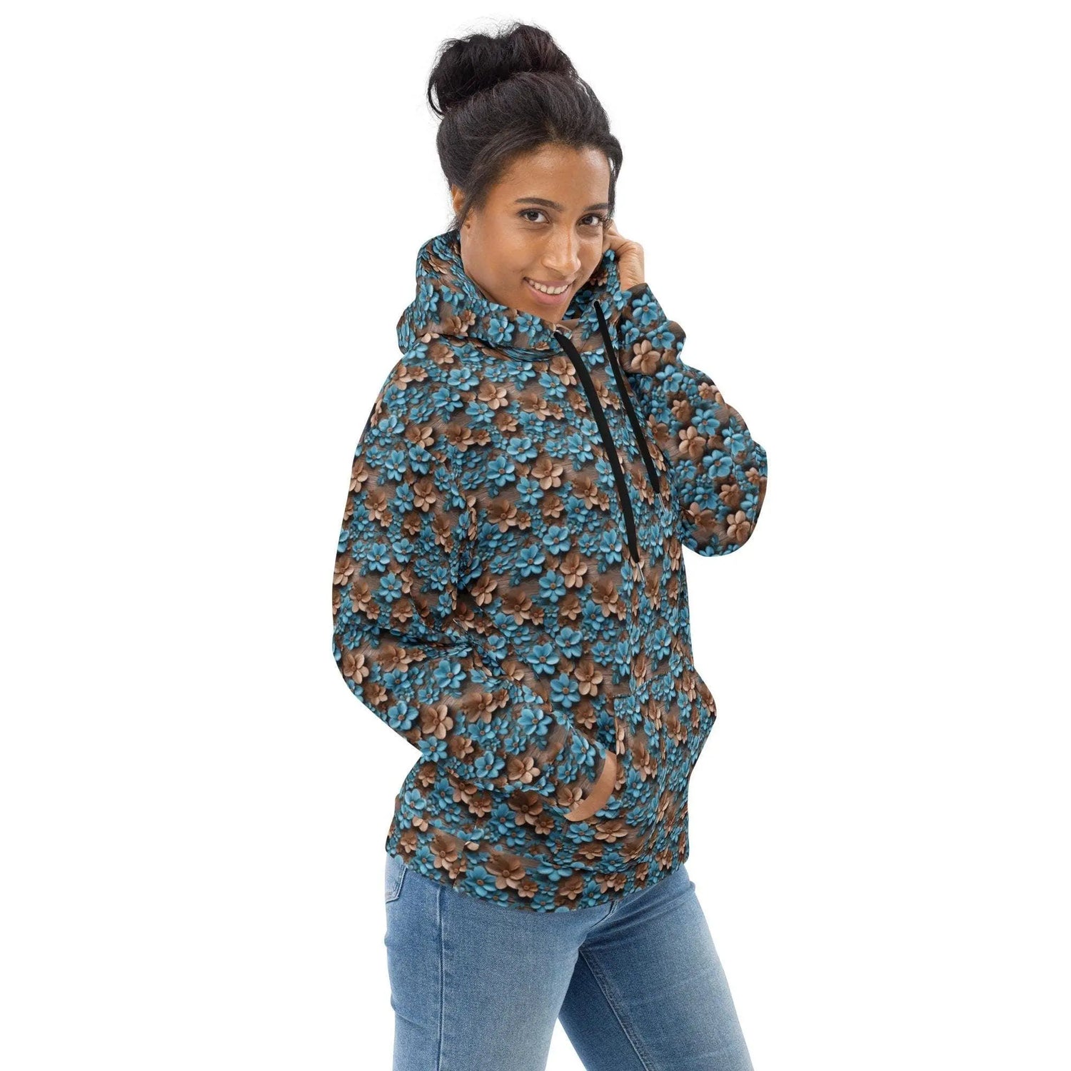 Warm Vibrant 3D Floral All Over Print Hoodie for Women - Stylish Cozy, Perfect for Fall & Winter The Aurora Touch