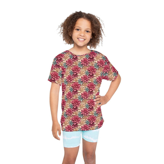 Kids Floral Sports Jersey, Cute Activewear for Boys & Girls, Ideal for Birthdays, Sports Events, Summer Fun, Playful Vibes