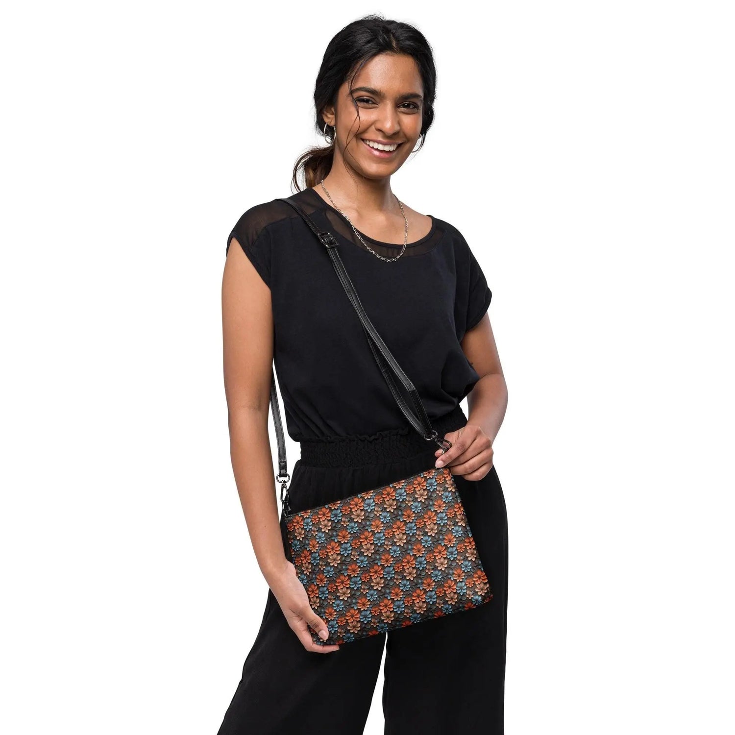 Warm Flowers All-Over Print Stylish Crossbody Bag - Unique Floral Print, Trendy and Functional Bag, Perfect for Daily Use, Gift for Her The Aurora Touch