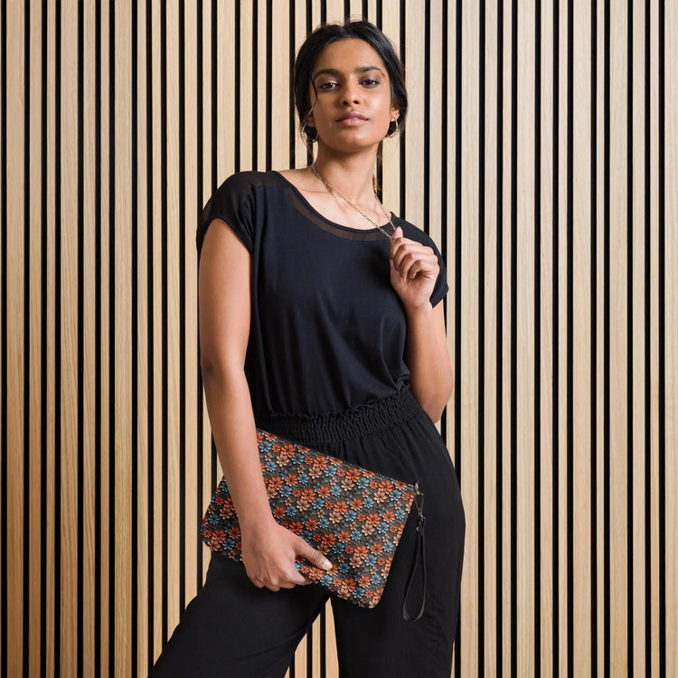 Warm Flowers All-Over Print Stylish Crossbody Bag - Unique Floral Print, Trendy and Functional Bag, Perfect for Daily Use, Gift for Her The Aurora Touch