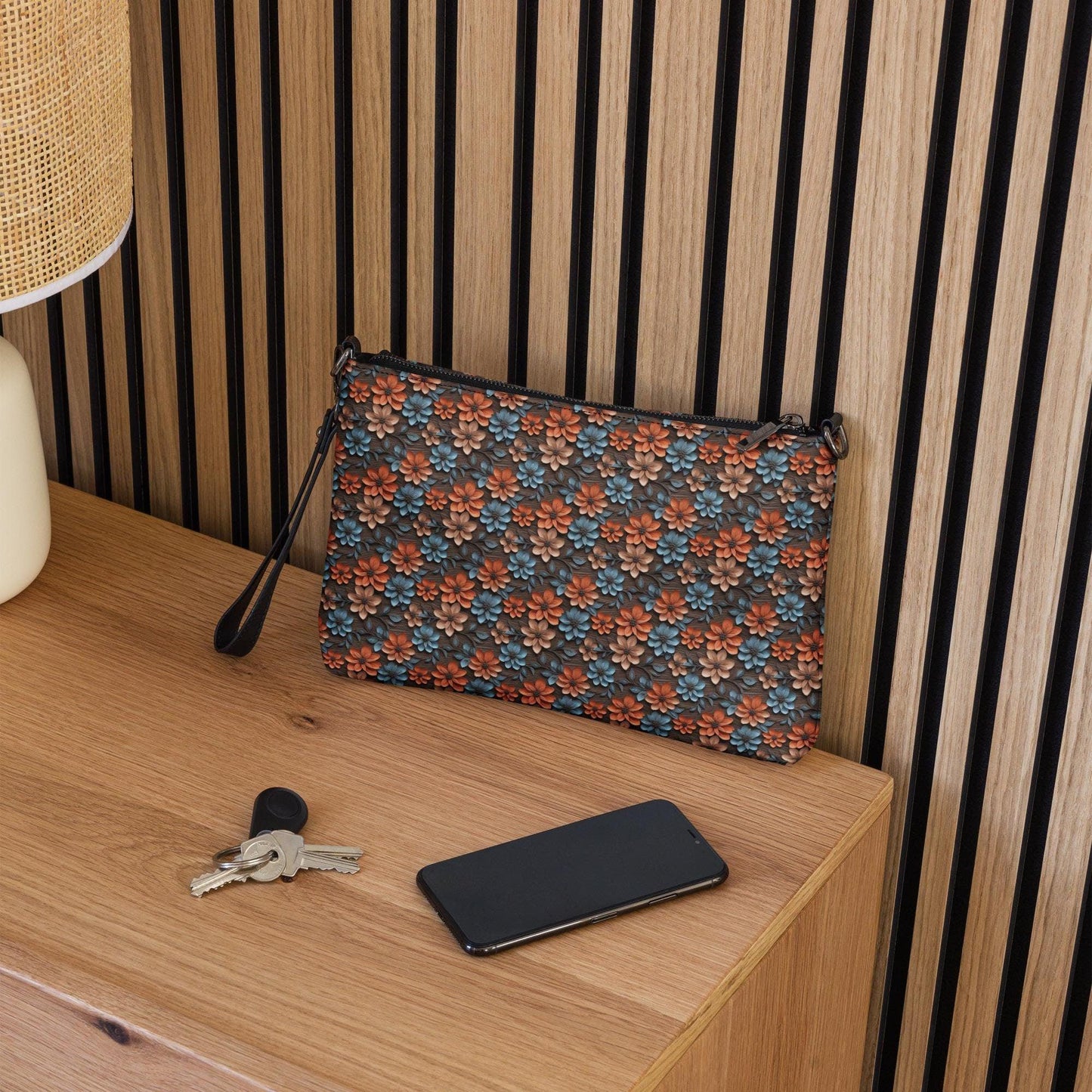 Warm Flowers All-Over Print Stylish Crossbody Bag - Unique Floral Print, Trendy and Functional Bag, Perfect for Daily Use, Gift for Her
