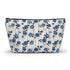 Floral Accessory Pouch, Blue Rose Makeup Bag, Cosmetic Case, Travel Organizer, Gift for Her, Stylish Toiletry Storage
