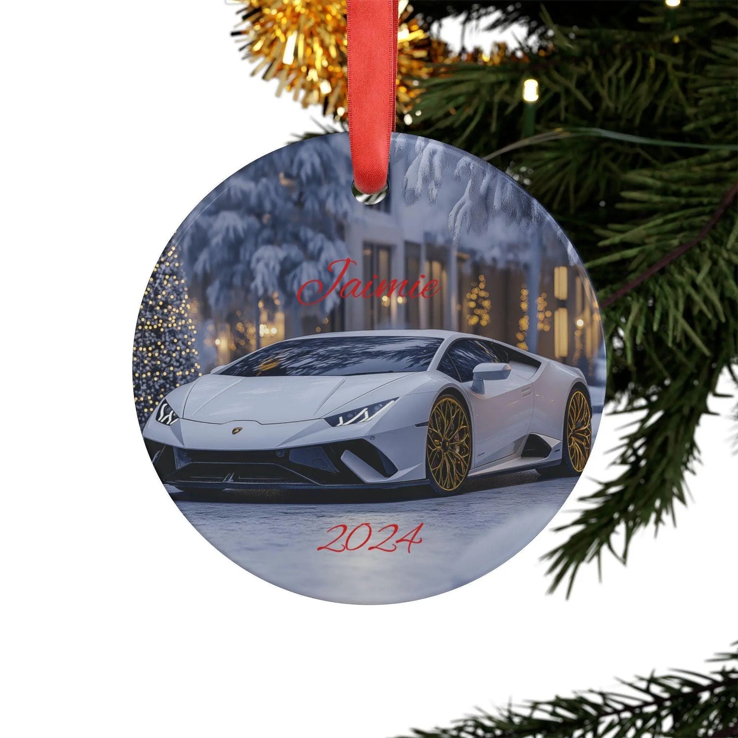 Personalized Car Lover Acrylic Ornament with Ribbon, Holiday Decor, Custom Name Gift, Unique Car Decoration, Christmas Keepsake, 2024 Decor The Aurora Touch