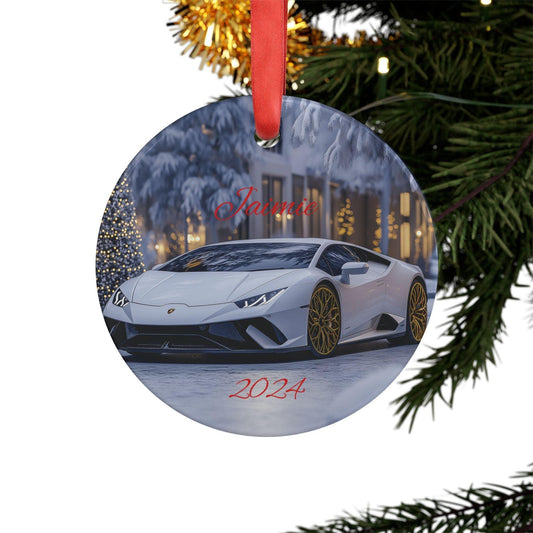 Personalized Car Lover Acrylic Ornament with Ribbon, Holiday Decor, Custom Name Gift, Unique Car Decoration, Christmas Keepsake, 2024 Decor