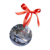 Personalized Acrylic Ornament with Ribbon, Custom Car Decoration, Holiday Keepsake, Unique Gift for Car Lovers, 2024 Memories, White Ferrari The Aurora Touch