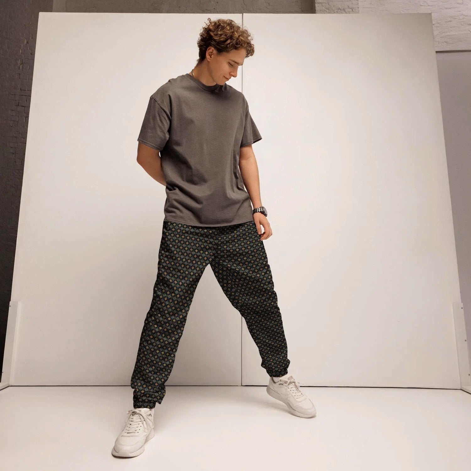 Stylish All-Over Print Men’s Track Pants | Trendy Activewear | Comfortable and Breathable | Custom Pattern Joggers | Streetwear Essential