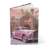 Pink Vintage Christmas Hardcover Journal Matte - Fancy Notebook, Office Business Planner, Daily Diary, Pink Rolls Royce Stationery The Aurora Touch