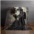 Velveteen Blanket - Day of the Dead Skeleton Couple Halloween Novelty Soft Black Blanket, Dia de los Muertos Decor, Halloween Bed Throw, The Aurora Touch