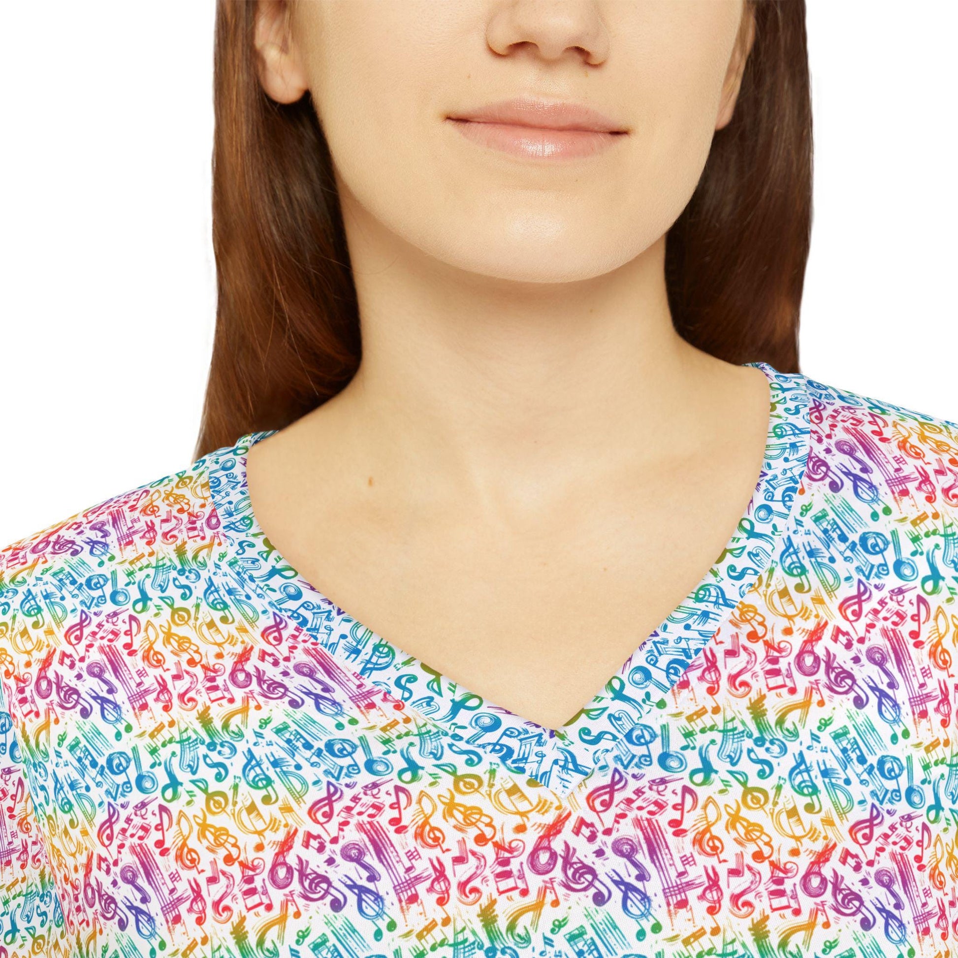 Colorful Women's Long Sleeve V-Neck Shirt, Fun Casual Top, Spring Fashion, Gift for Her, Vibrant Layering Piece
