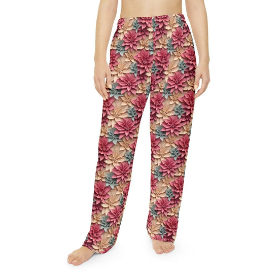 Bohemian Floral Pajama Pants, Cozy Lounge Pants, Indoor Wear, Flower Print Sleepwear, Gift for Her, Relaxation Outfit The Aurora Touch