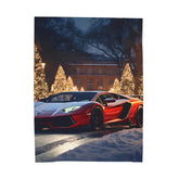 Lamborghini Holiday Velveteen Plush Blanket, Luxury blankets, Xmas Blankets, Bedroom Blanket, Couch Throw, Boys Bedroom, Car Lover Gift The Aurora Touch