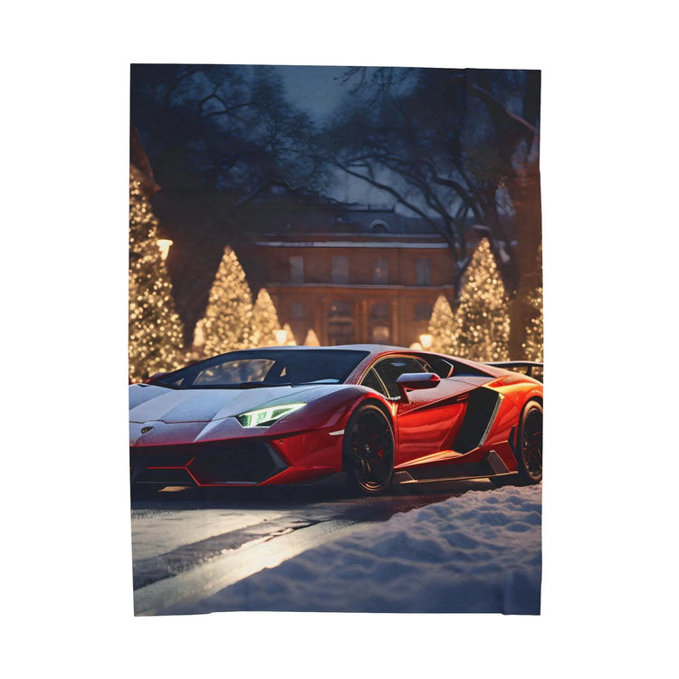 Lamborghini Holiday Velveteen Plush Blanket, Luxury blankets, Xmas Blankets, Bedroom Blanket, Couch Throw, Boys Bedroom, Car Lover Gift The Aurora Touch