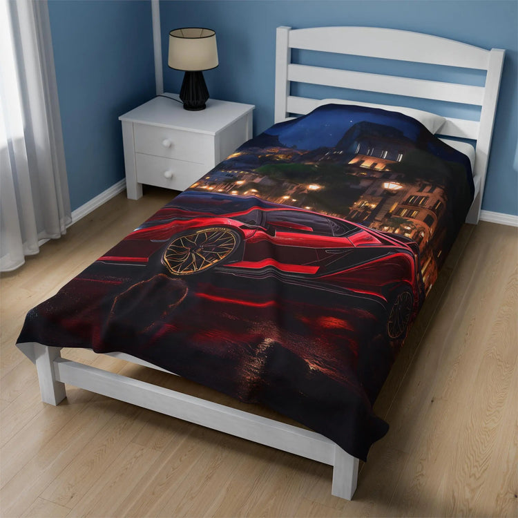Luxury Sports Car Velveteen Plush Blanket, Cozy Throw for Car Lovers, Great Gift for Birthdays, Home Décor, Movie Nights