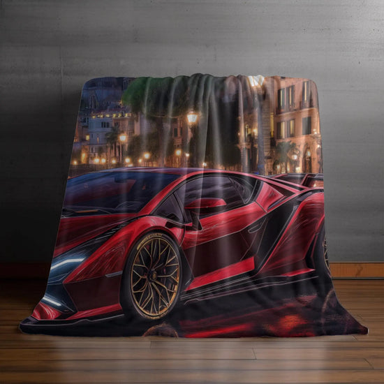 Luxury Sports Car Velveteen Plush Blanket, Cozy Throw for Car Lovers, Great Gift for Birthdays, Home Décor, Movie Nights The Aurora Touch