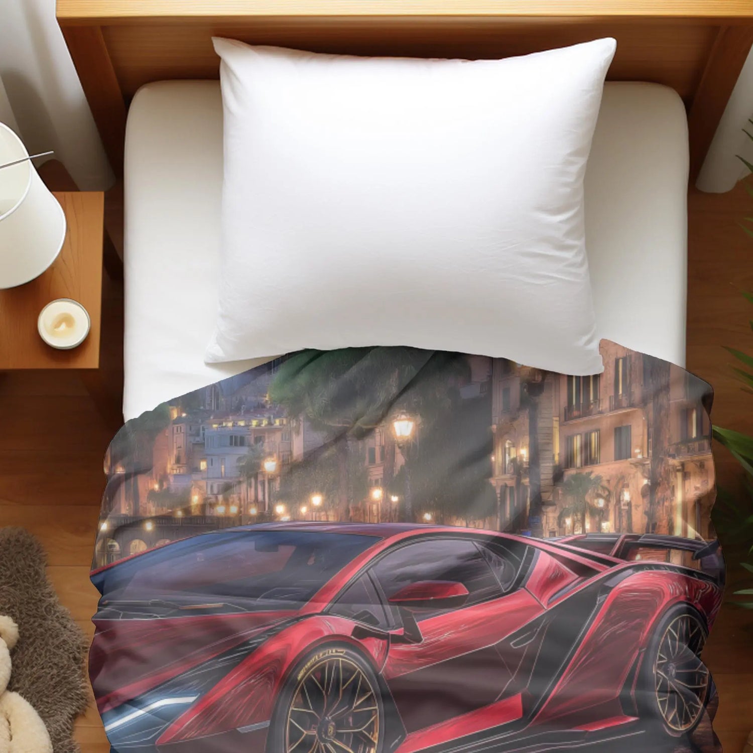Luxury Sports Car Velveteen Plush Blanket, Cozy Throw for Car Lovers, Great Gift for Birthdays, Home Décor, Movie Nights The Aurora Touch