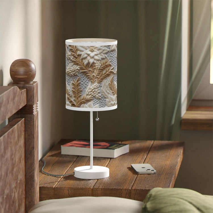 Botanical Pattern Table Lamp, Home Decor, Cozy Atmosphere, Floral Design, Bedroom Lighting, Housewarming Gift, Elegant Table Lamp
