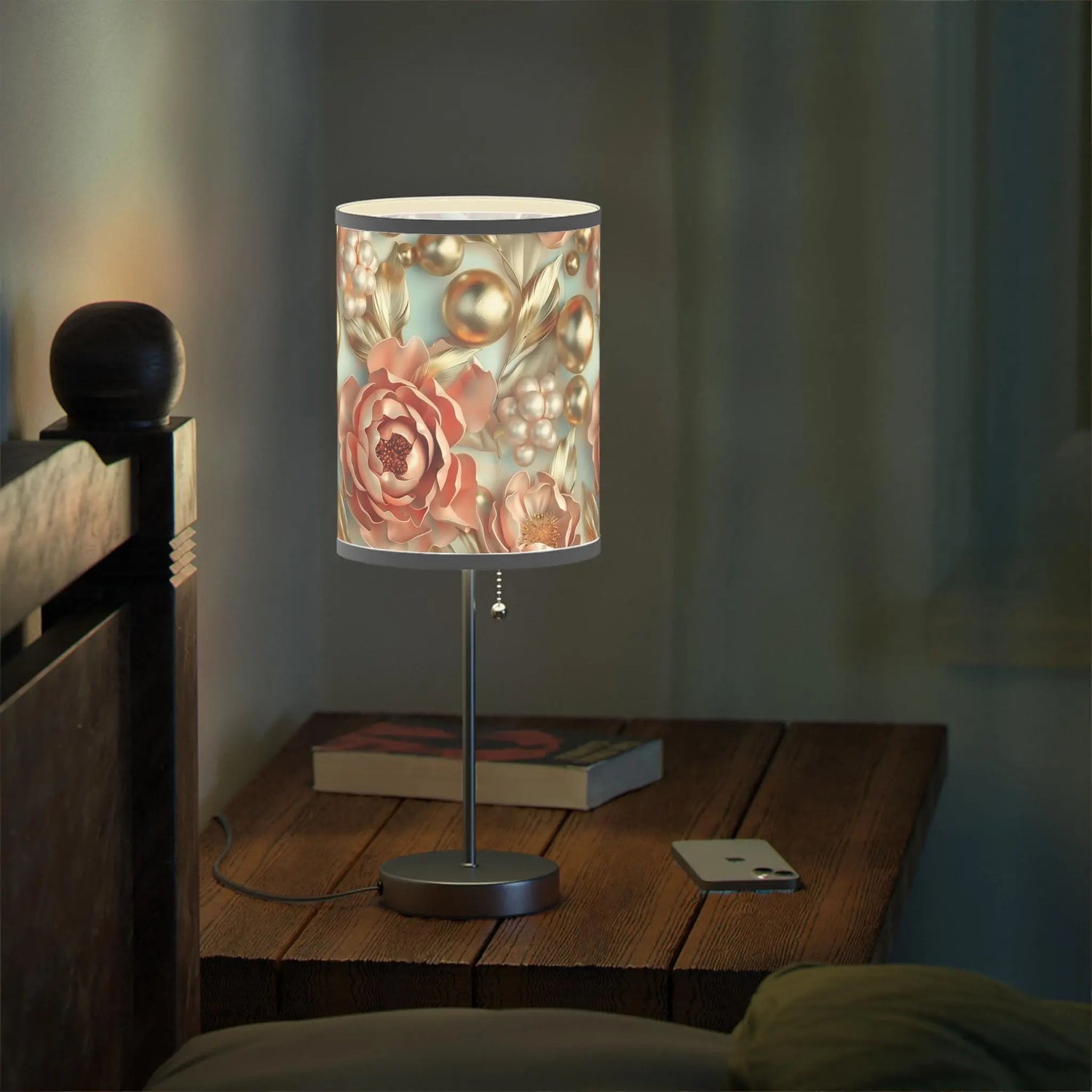 Floral Table Lamp, Elegant Decor, Bedside Lighting, Home Gift, Bedroom Decoration, Modern Lighting Fixture, Flower Design