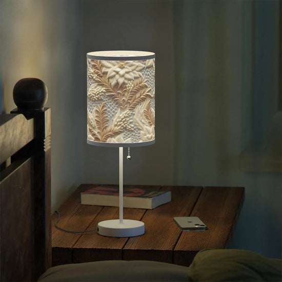 Botanical Pattern Table Lamp, Home Decor, Cozy Atmosphere, Floral Design, Bedroom Lighting, Housewarming Gift, Elegant Table Lamp The Aurora Touch