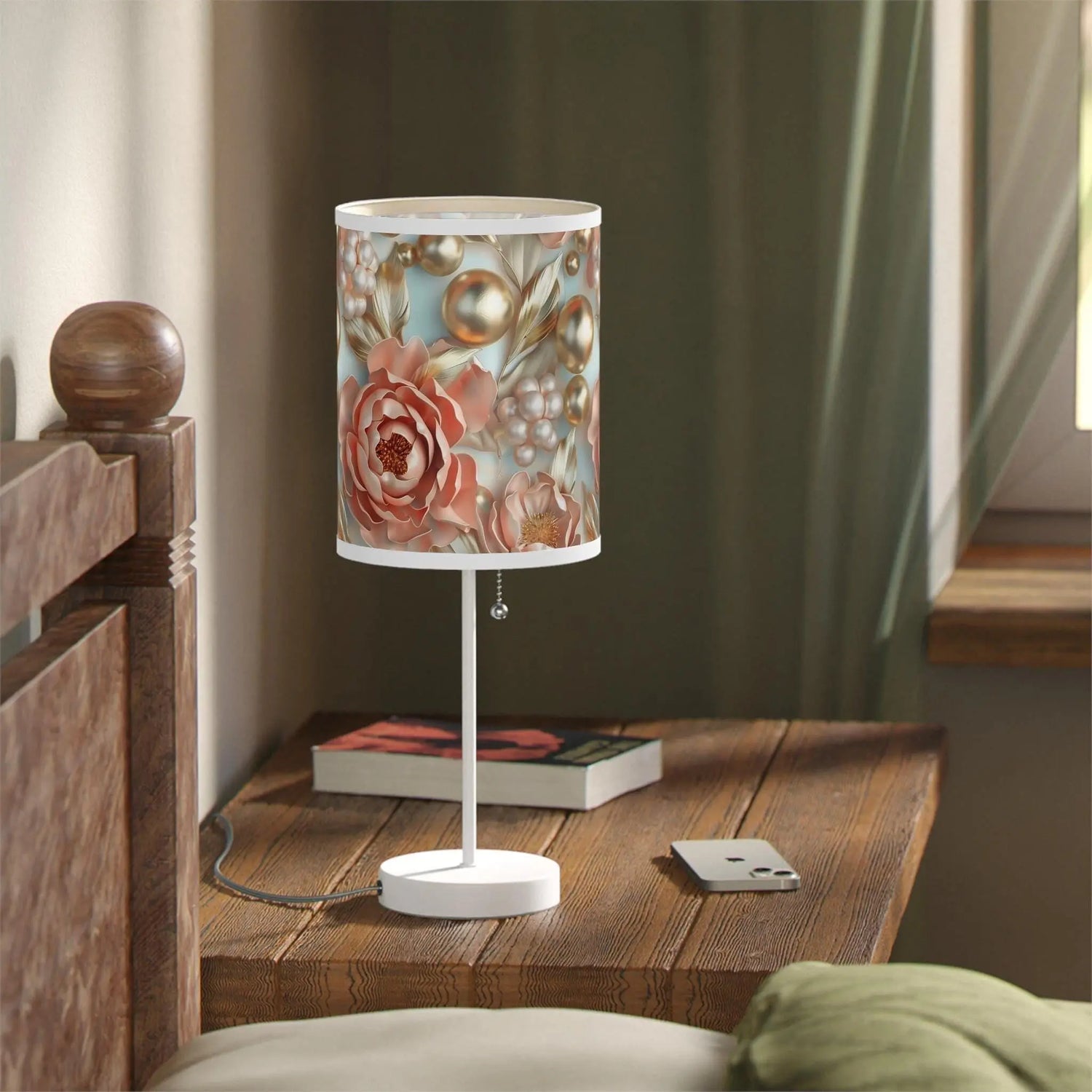 Floral Table Lamp, Elegant Decor, Bedside Lighting, Home Gift, Bedroom Decoration, Modern Lighting Fixture, Flower Design The Aurora Touch