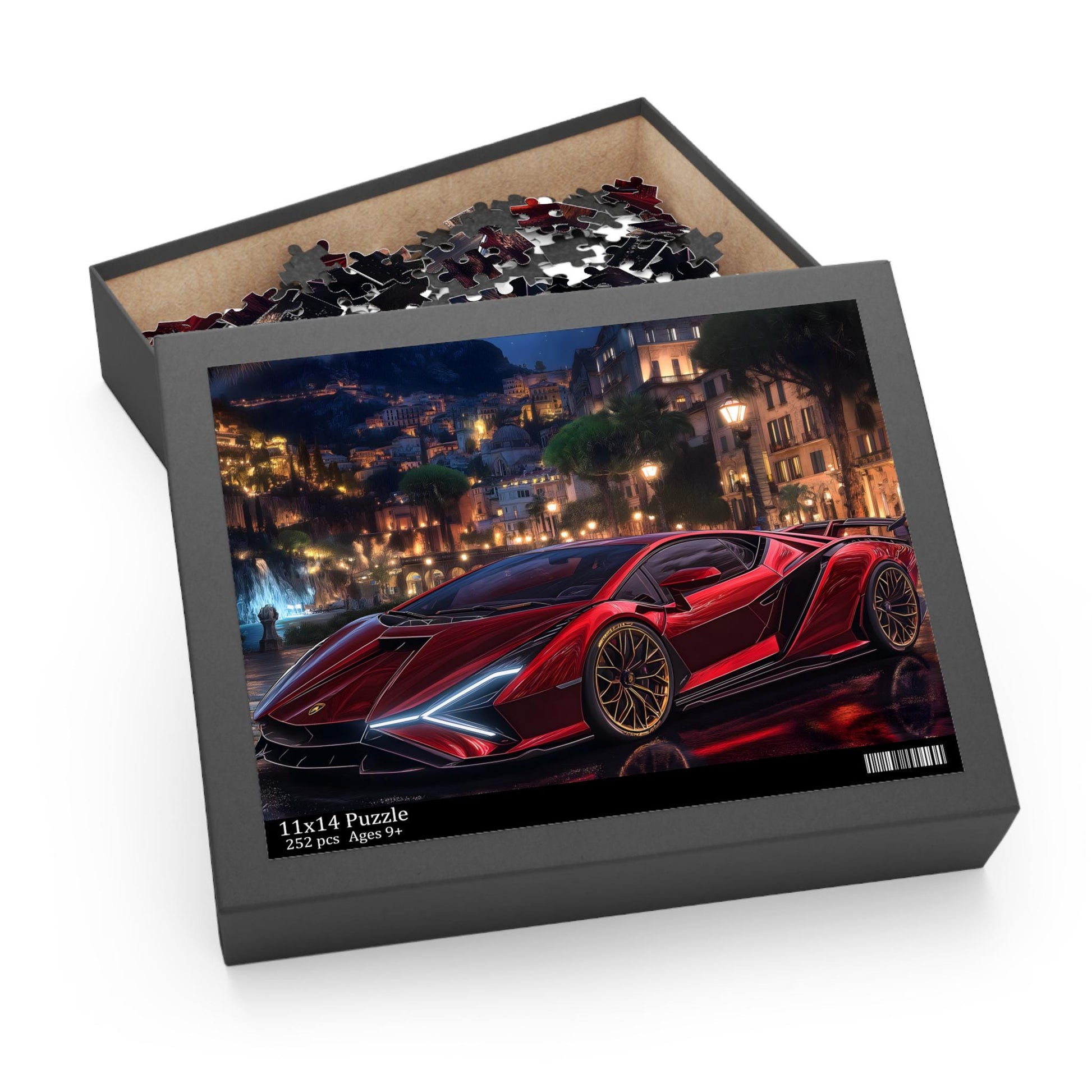 Lamborghini Nightscape Puzzle | 120, 252, 500-Piece | Car Enthusiast Gift | Dynamic Nighttime Art | Family Game Night | Perfect for Father's