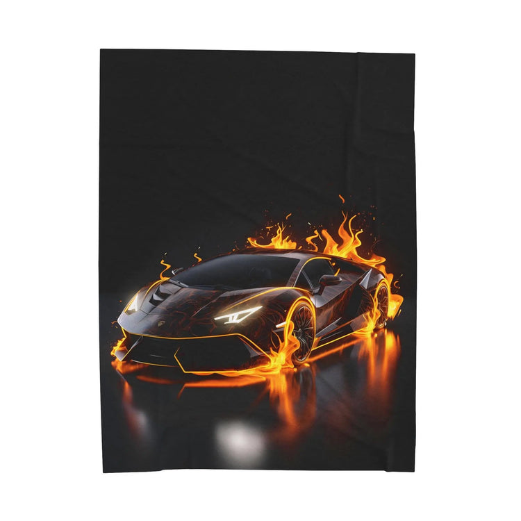 Plush Blanket, Race Car Portrait, Exotic Car Art, Stylish, Young Teen Gift, Teen Bedroom Decor, Black Lamborghini The Aurora Touch